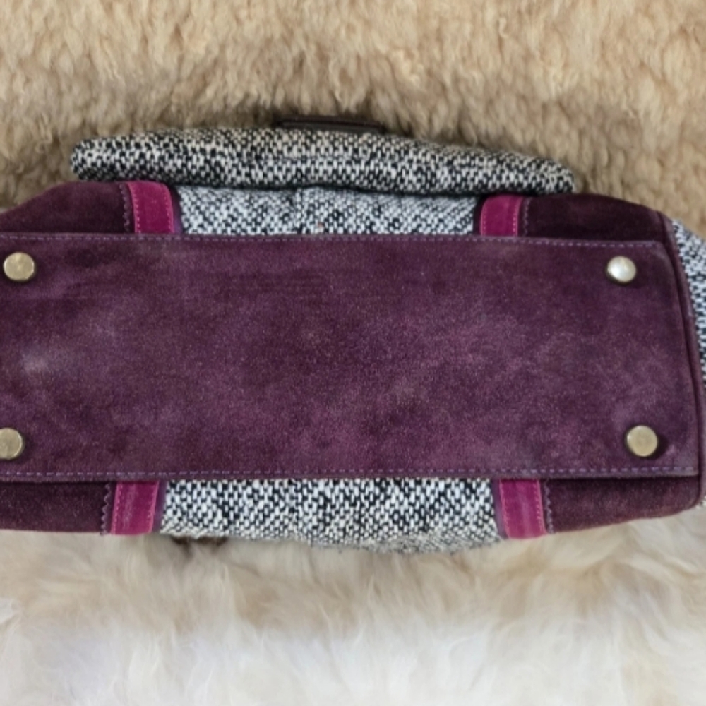 Vintage 2000s Coach Soho 2005 Tweed Satchel with Swarovski Bow 8F03 - Picture 6 of 9
